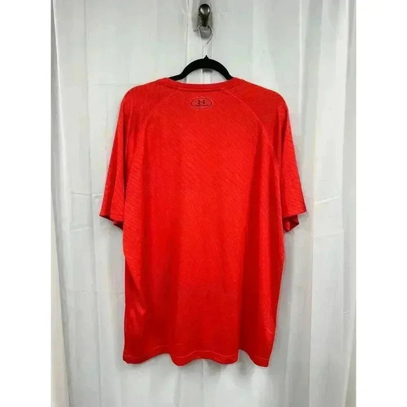 Under Armour Men's 2XL Orange / Red Short Sleeve Lightweight Stripe T-Shirt Plus - Picture 2 of 8